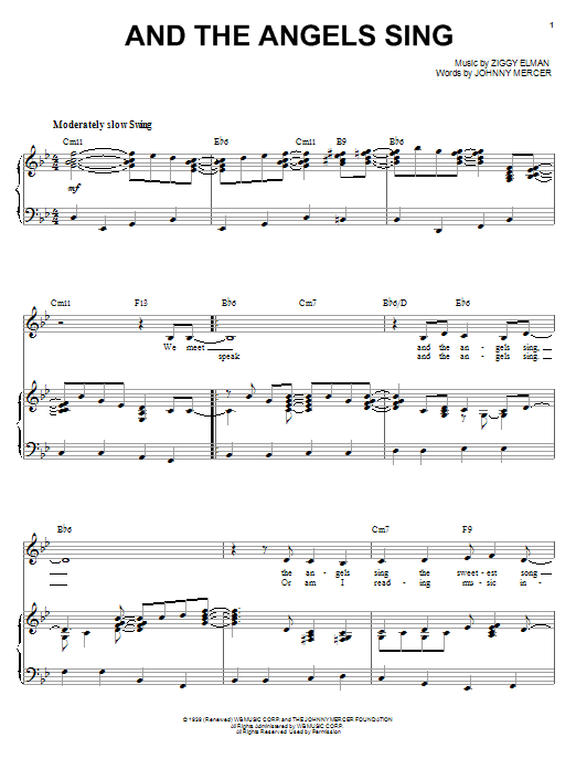 Benny Goodman And The Angels Sing sheet music notes and chords arranged for Piano, Vocal & Guitar Chords (Right-Hand Melody)