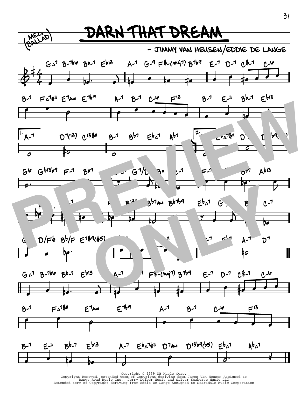 Benny Goodman Darn That Dream (arr. David Hazeltine) sheet music notes and chords arranged for Real Book – Enhanced Chords