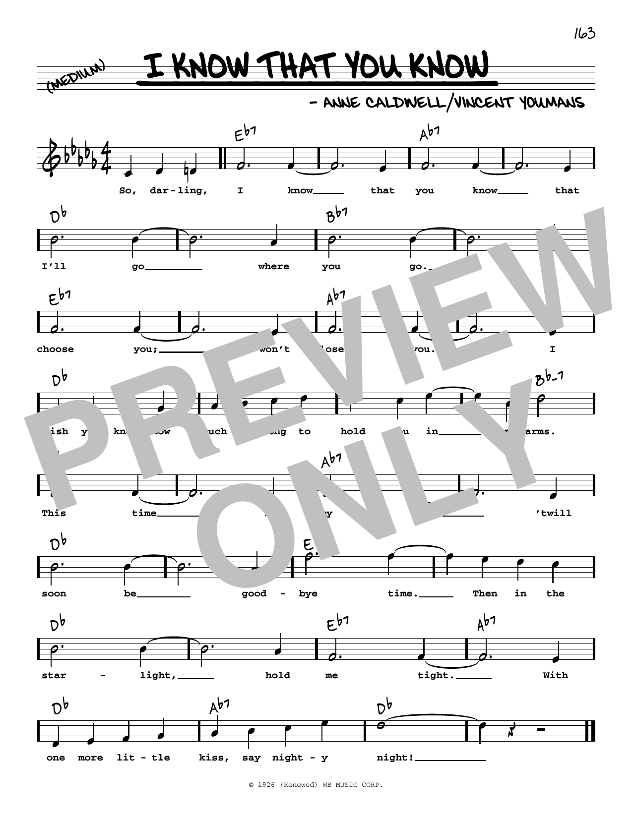 Benny Goodman I Know That You Know (High Voice) sheet music notes and chords arranged for Real Book – Melody, Lyrics & Chords
