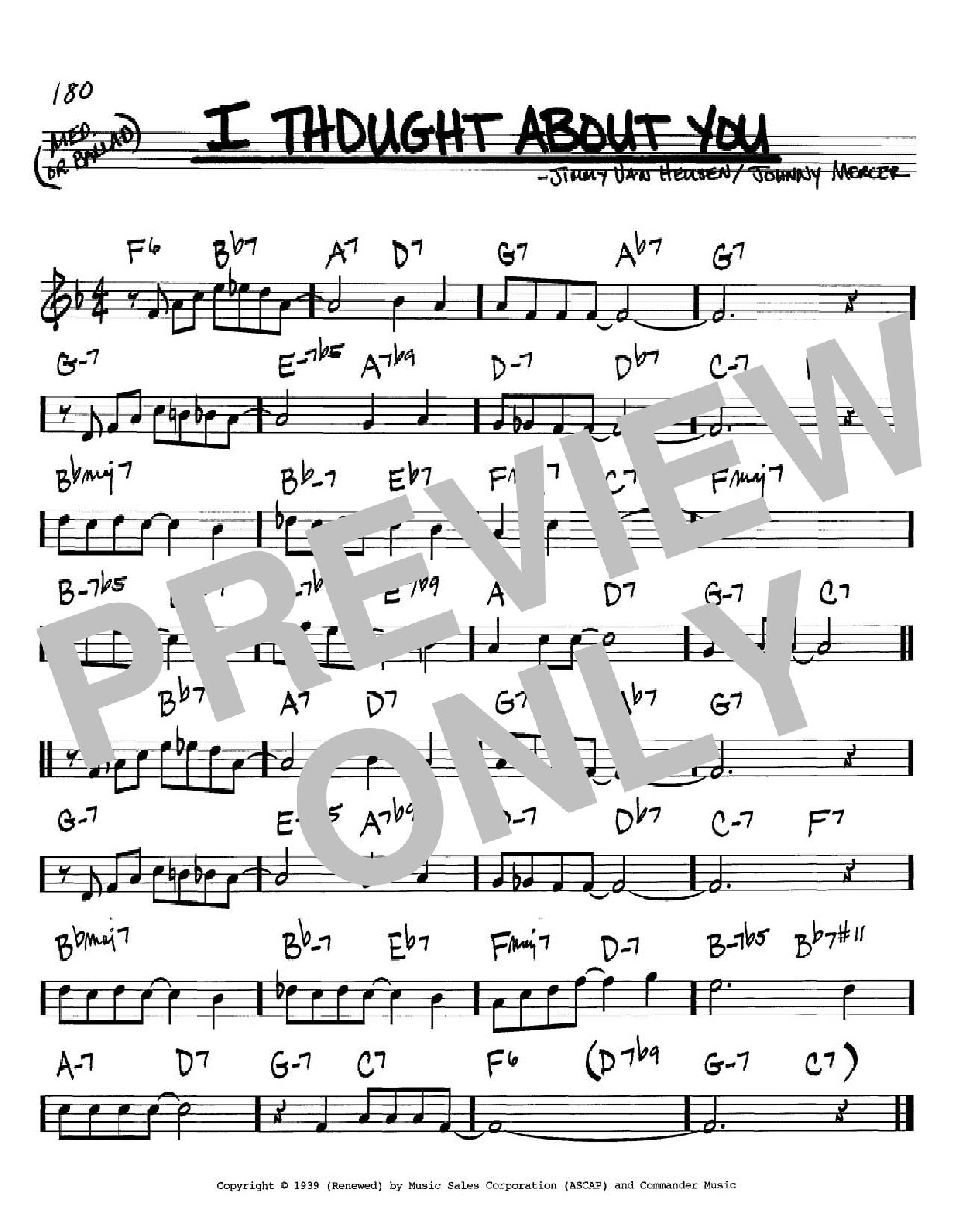 Benny Goodman I Thought About You sheet music notes and chords arranged for Real Book – Melody, Lyrics & Chords