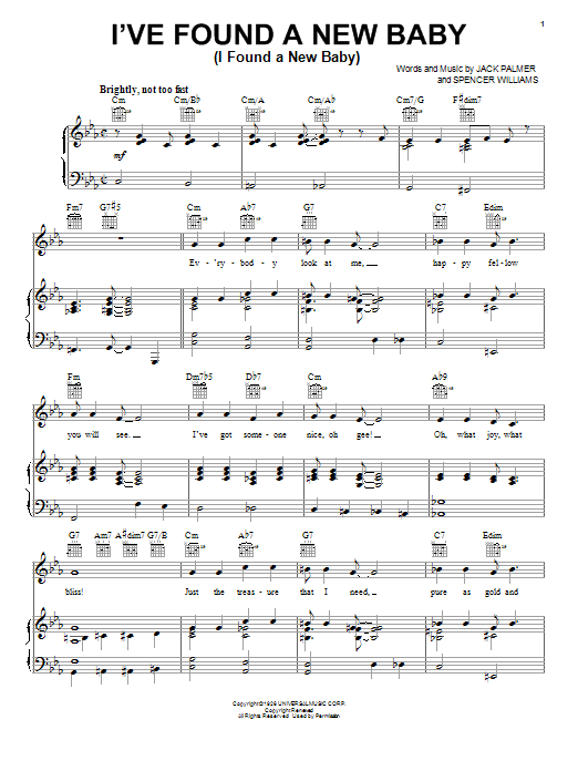 Benny Goodman I've Found A New Baby (I Found A New Baby) sheet music notes and chords arranged for Solo Guitar