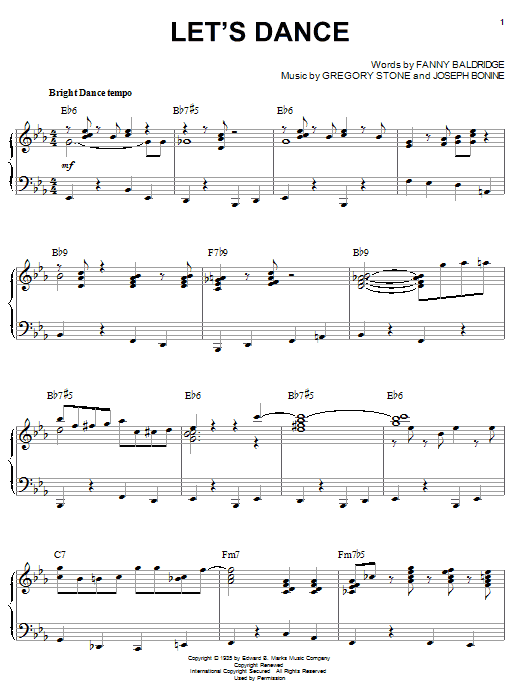 Benny Goodman Let's Dance sheet music notes and chords arranged for Piano Solo
