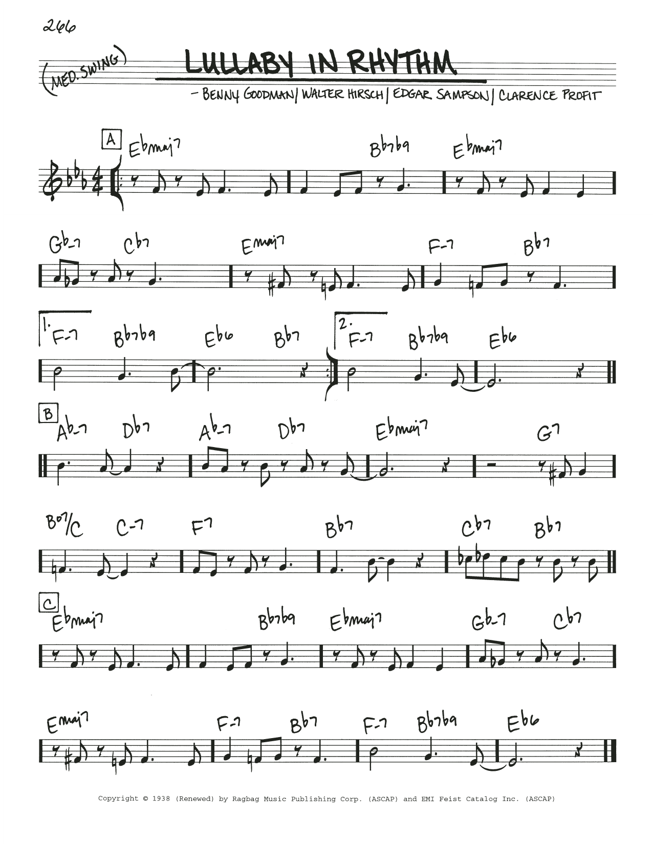 Benny Goodman Lullaby In Rhythm sheet music notes and chords arranged for Real Book – Melody & Chords