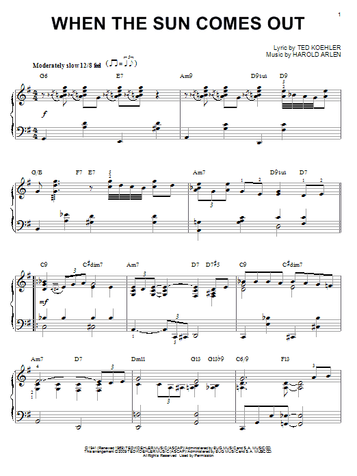 Benny Goodman When The Sun Comes Out (arr. Brent Edstrom) sheet music notes and chords arranged for Piano Solo