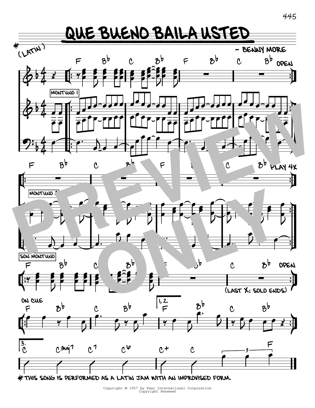 Benny More Que Bueno Baila Usted sheet music notes and chords arranged for Real Book – Melody & Chords