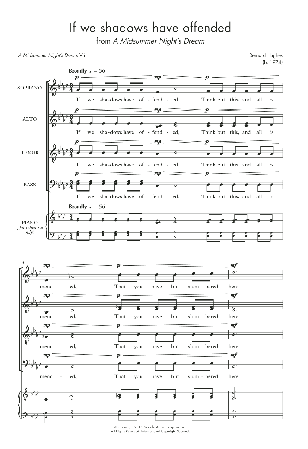 Bernard Hughes If We Shadows Have Offended sheet music notes and chords arranged for Choir