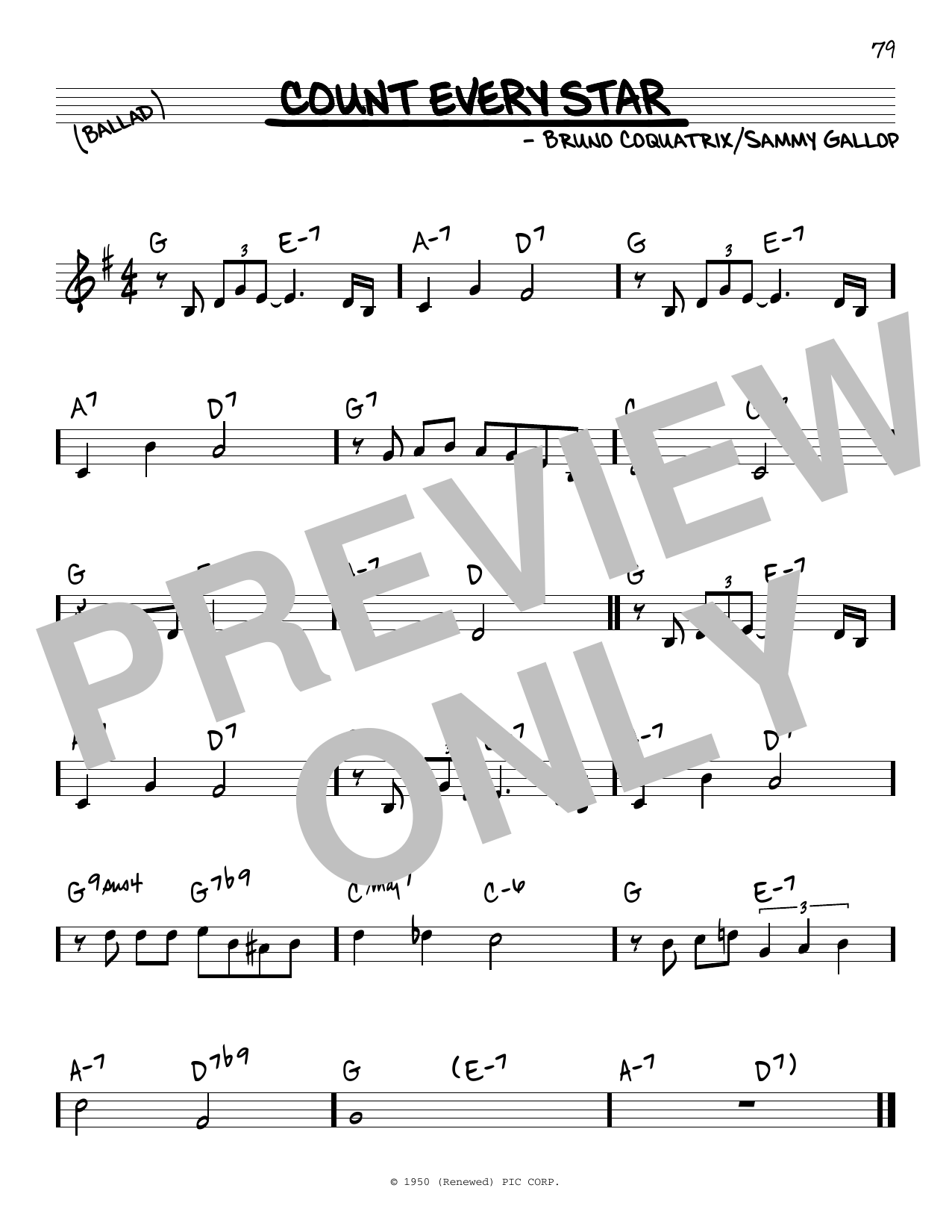 Bernard Michel Count Every Star sheet music notes and chords arranged for Real Book – Melody & Chords