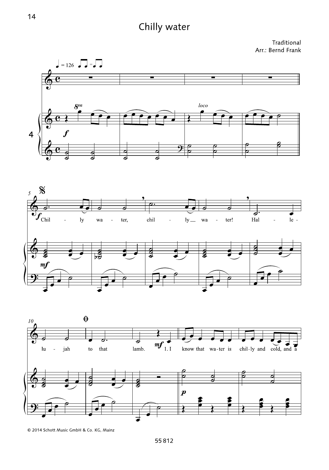 Bernd Frank Chilly Water sheet music notes and chords arranged for Piano & Vocal