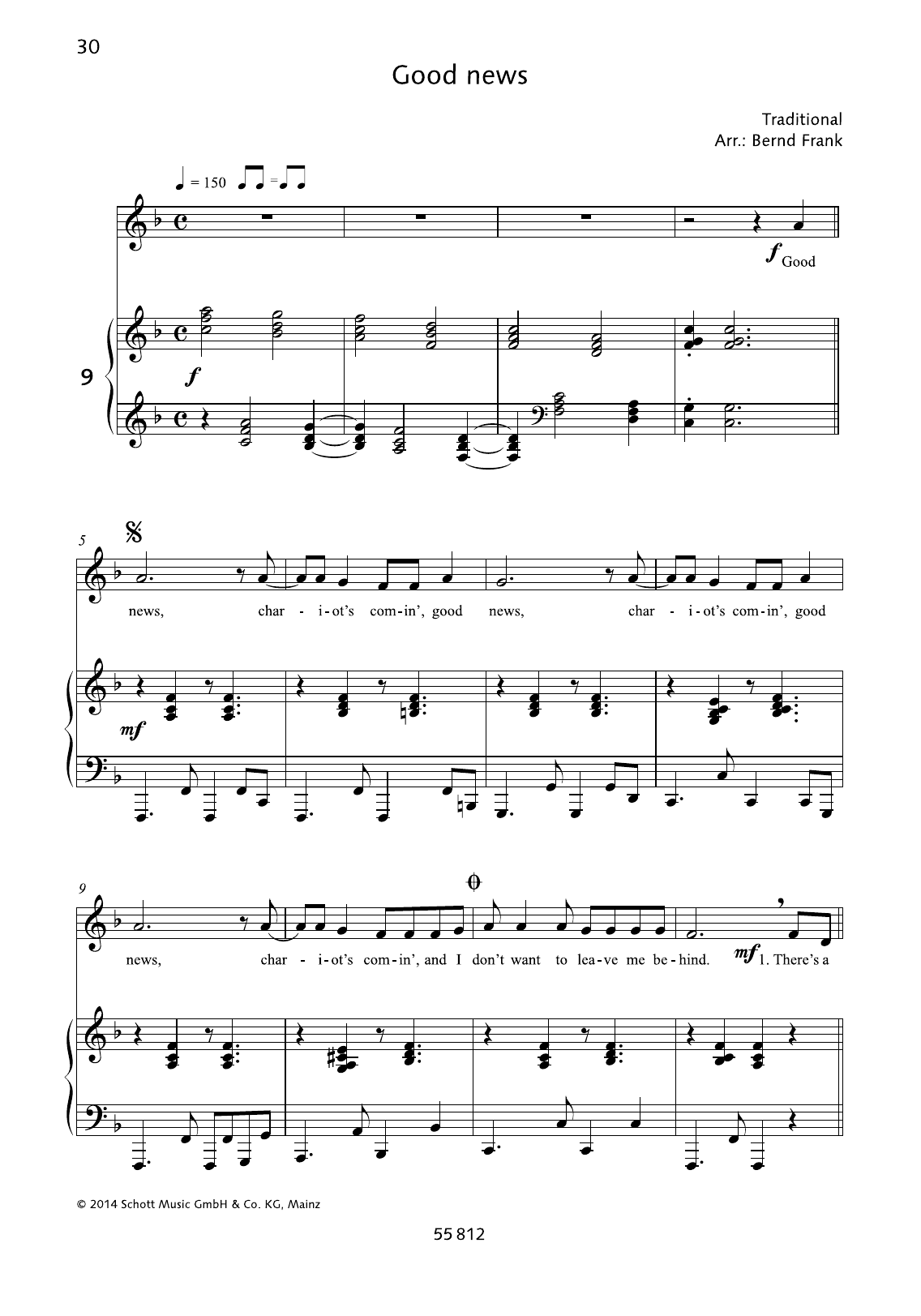 Bernd Frank Good News sheet music notes and chords arranged for Piano & Vocal