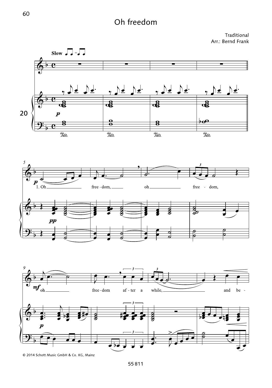 Bernd Frank Oh Freedom sheet music notes and chords arranged for Piano & Vocal