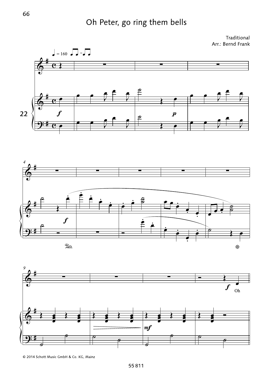 Bernd Frank Oh Peter, go ring them bells sheet music notes and chords arranged for Piano & Vocal