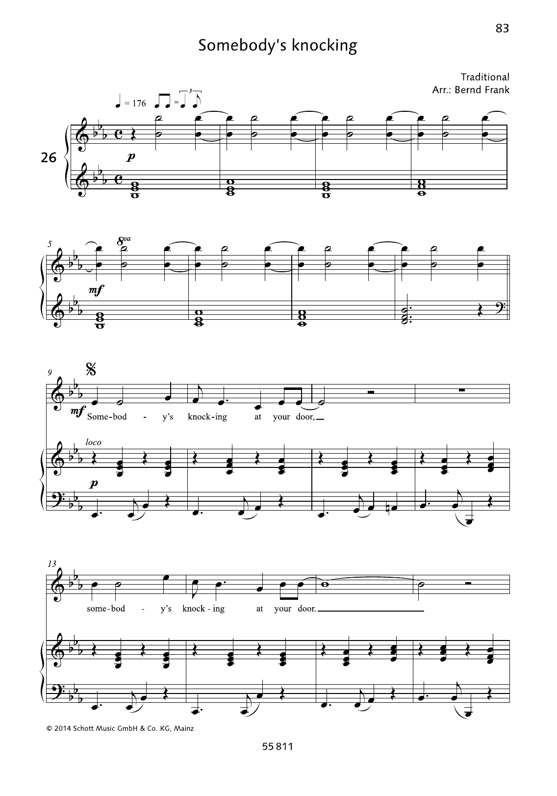 Bernd Frank Somebody's Knocking at Your Door sheet music notes and chords arranged for Piano & Vocal