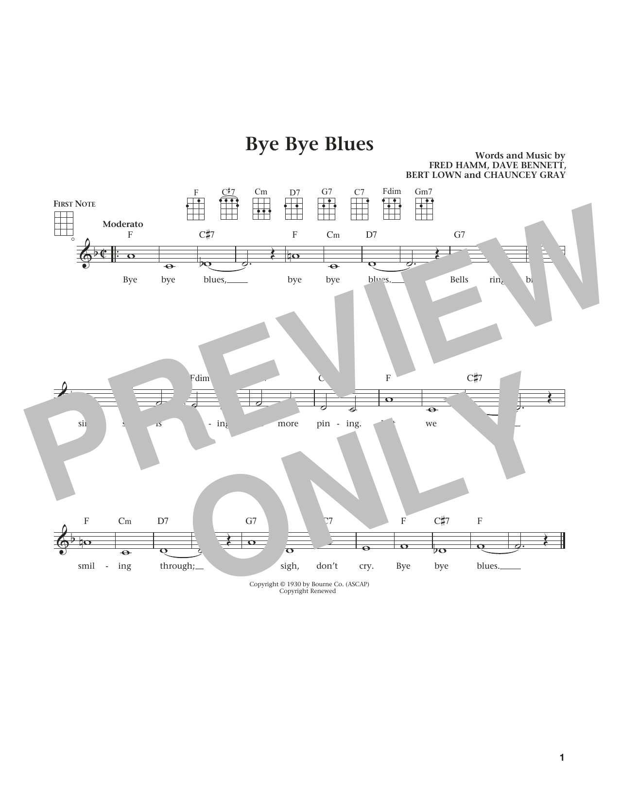 Bert Kaempfert Bye Bye Blues (from The Daily Ukulele) (arr. Liz and Jim Beloff) sheet music notes and chords arranged for Ukulele