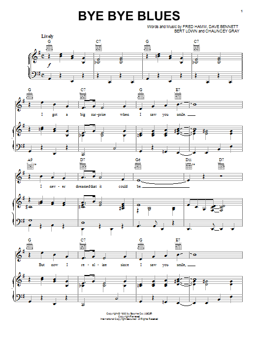 Bert Kaempfert Bye Bye Blues sheet music notes and chords arranged for Banjo Tab