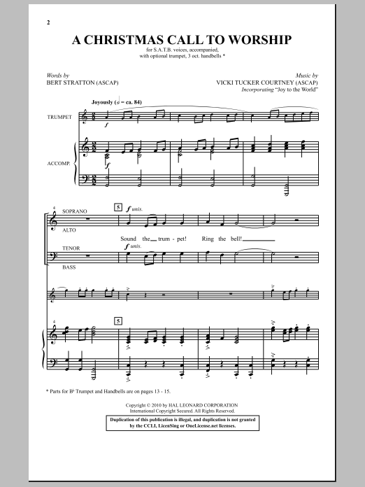 Bert Stratton A Christmas Call To Worship sheet music notes and chords arranged for SATB Choir