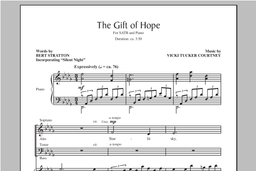 Bert Stratton The Gift Of Hope sheet music notes and chords arranged for SATB Choir