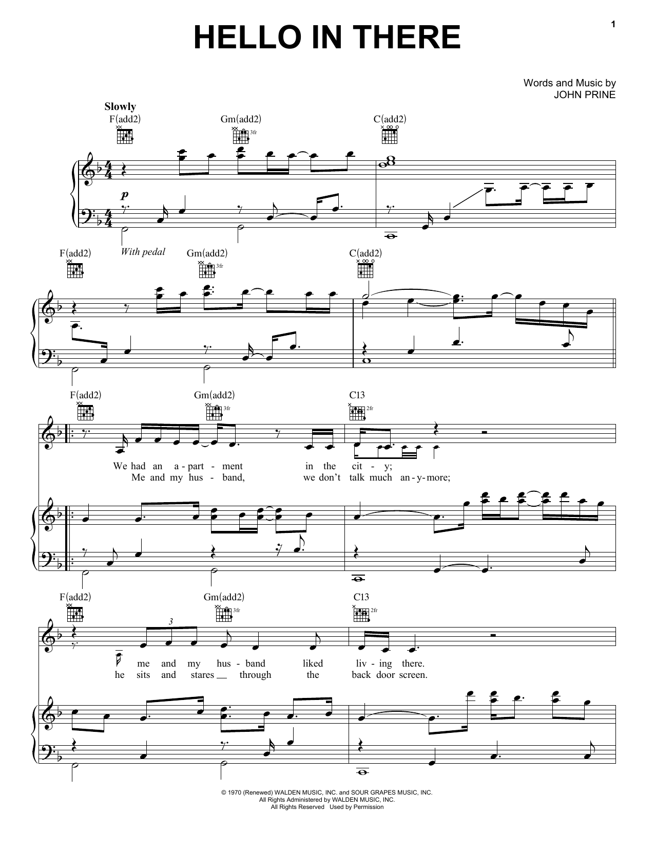 Bette Midler Hello In There sheet music notes and chords arranged for Guitar Lead Sheet