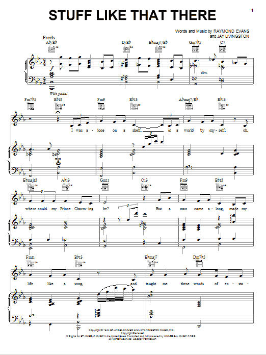 Bette Midler Stuff Like That There sheet music notes and chords arranged for Piano & Vocal
