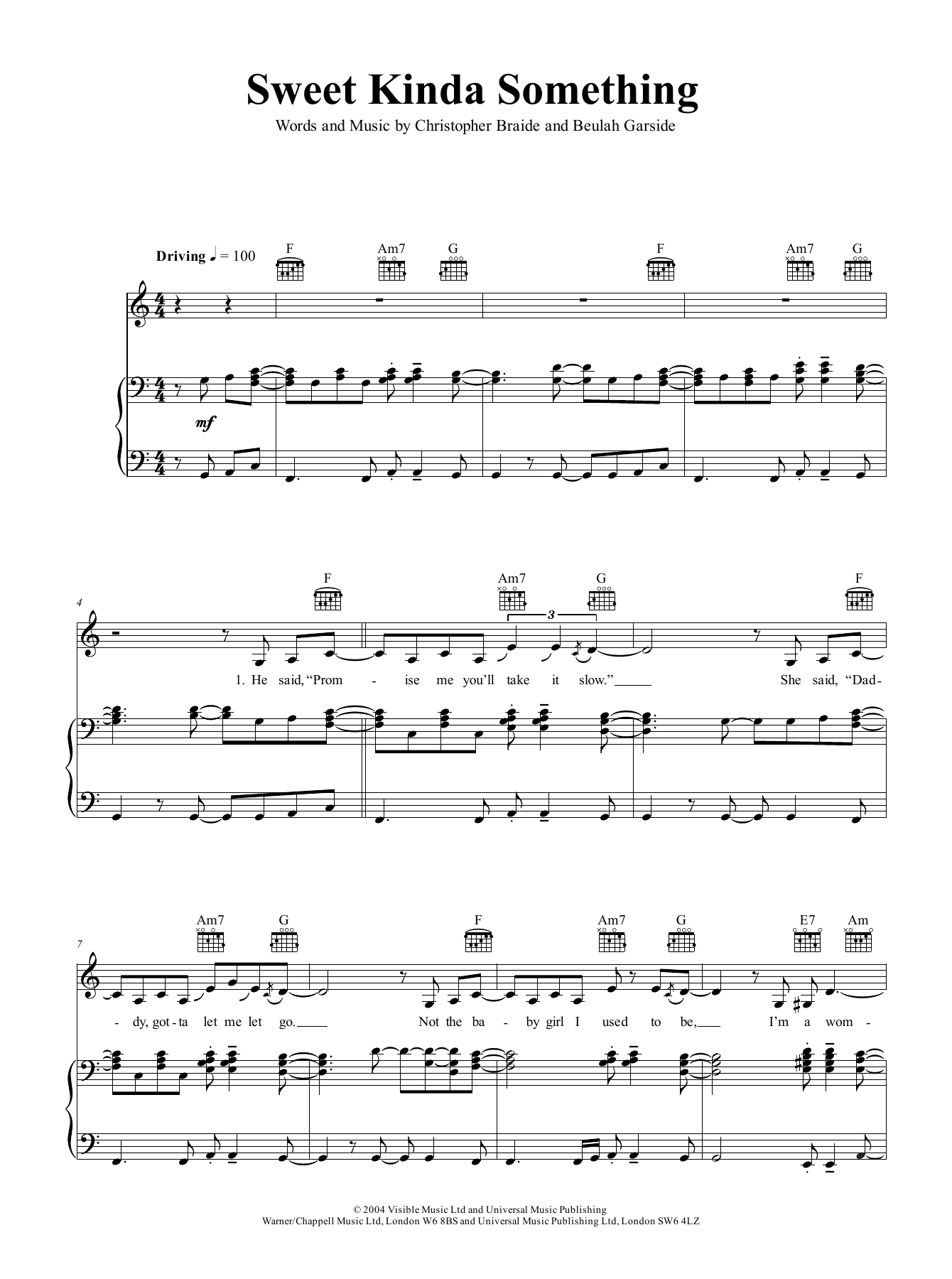 Beulah Sweet Kinda Something sheet music notes and chords arranged for Piano, Vocal & Guitar Chords (Right-Hand Melody)