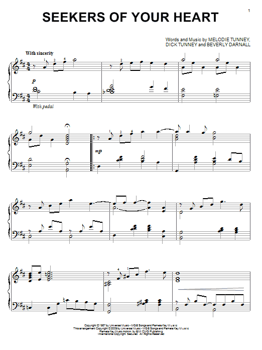 Beverly Darnall Seekers Of Your Heart sheet music notes and chords arranged for Piano Solo