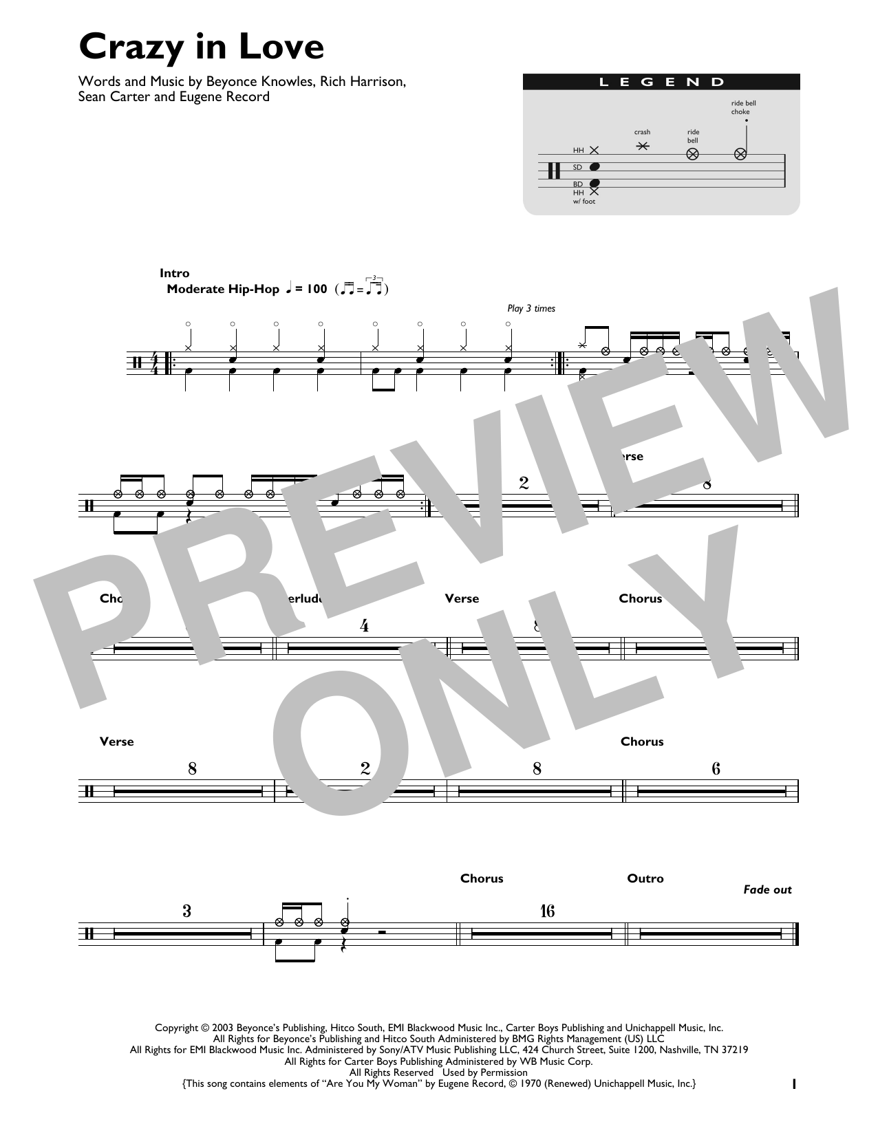Beyonce Crazy In Love (feat. Jay-Z) sheet music notes and chords arranged for Real Book – Melody & Chords