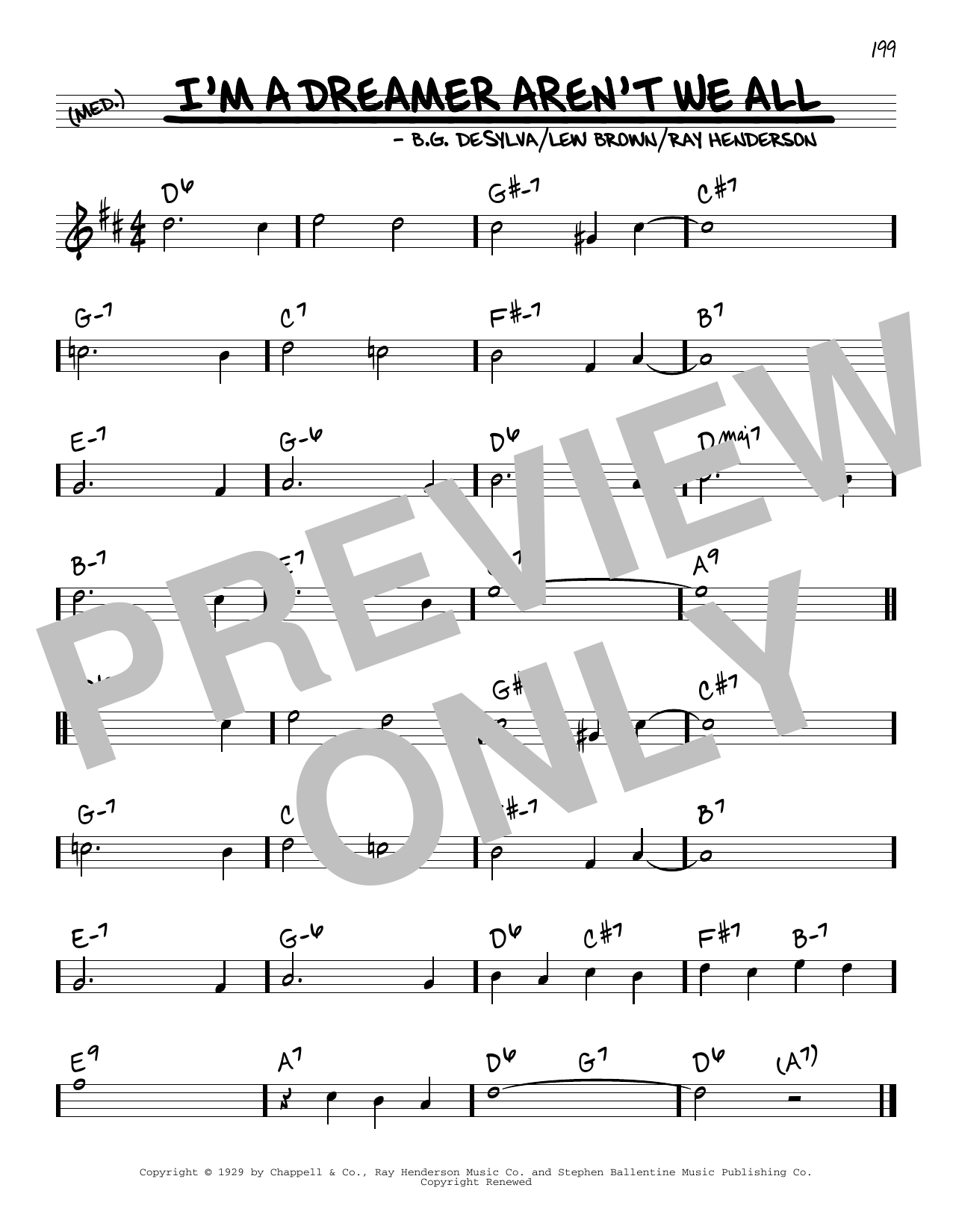 B.G. DeSylva I'm A Dreamer Aren't We All sheet music notes and chords arranged for Real Book – Melody & Chords