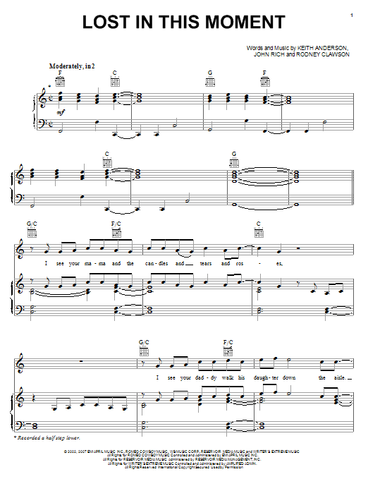 Big & Rich Lost In This Moment sheet music notes and chords arranged for Easy Guitar Tab