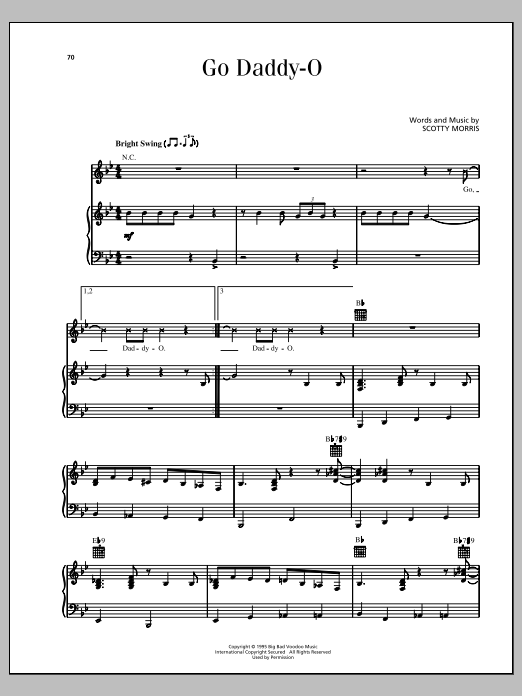 Big Bad Voodoo Daddy Go Daddy-O sheet music notes and chords arranged for Piano, Vocal & Guitar Chords (Right-Hand Melody)