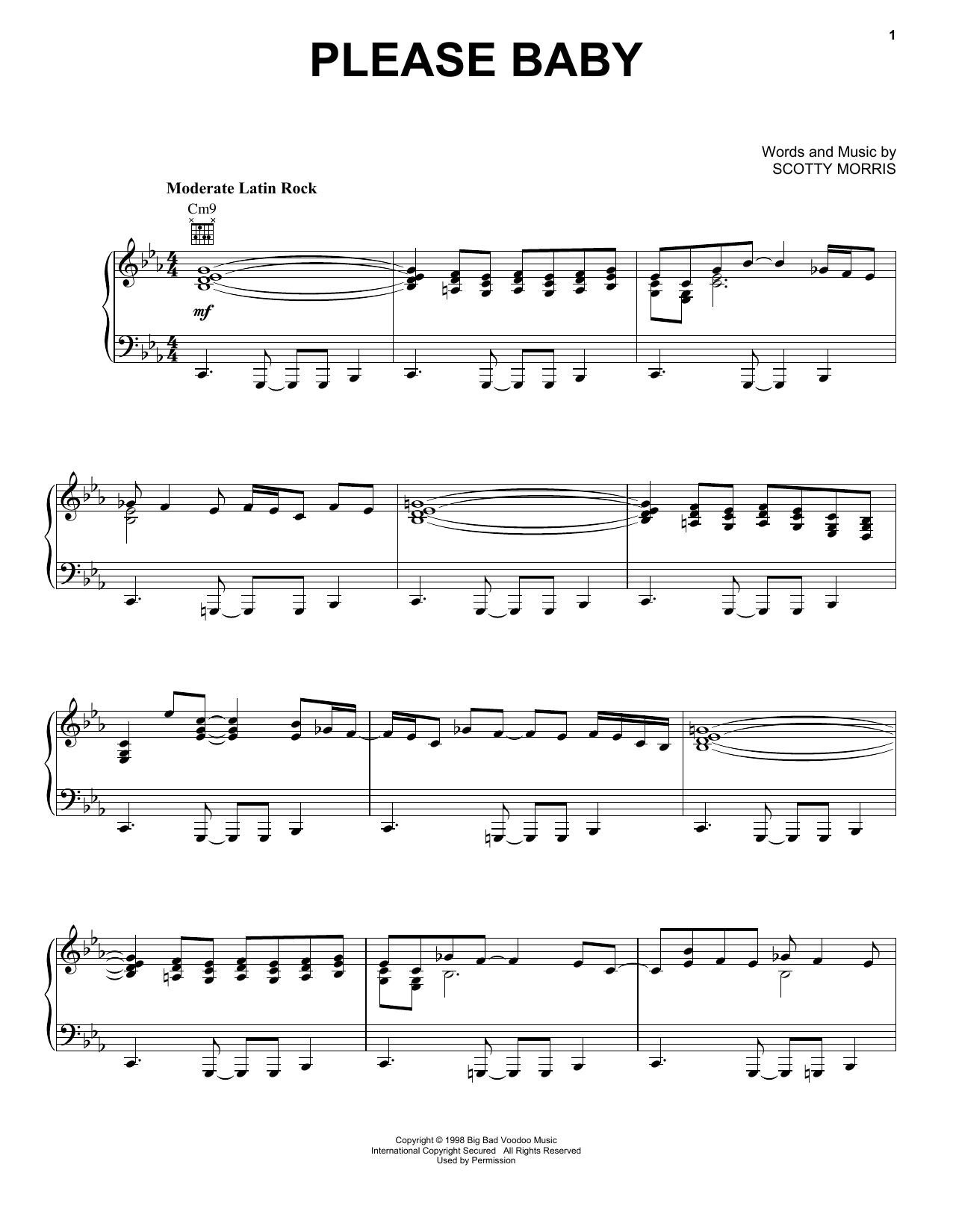 Big Bad Voodoo Daddy Please Baby sheet music notes and chords arranged for Piano, Vocal & Guitar Chords (Right-Hand Melody)