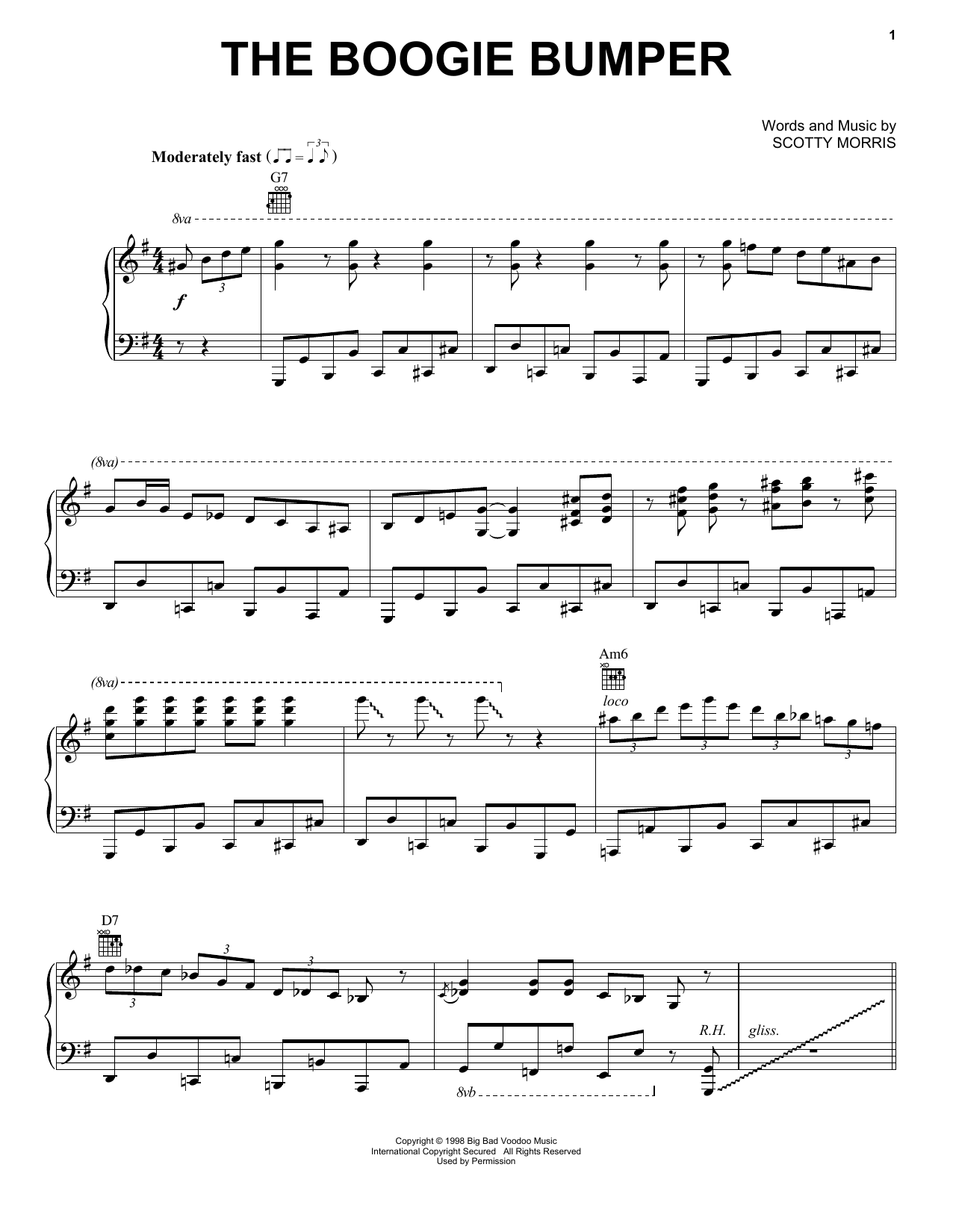 Big Bad Voodoo Daddy The Boogie Bumper sheet music notes and chords arranged for Piano, Vocal & Guitar Chords (Right-Hand Melody)