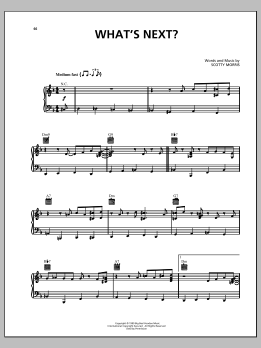 Big Bad Voodoo Daddy What's Next? sheet music notes and chords arranged for Piano, Vocal & Guitar Chords (Right-Hand Melody)