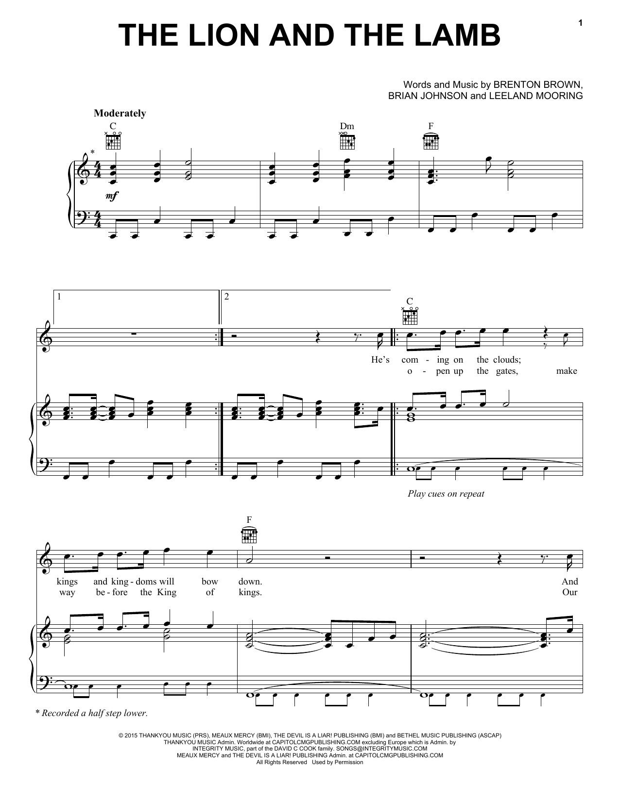 Big Daddy Weave The Lion And The Lamb sheet music notes and chords arranged for Trumpet Solo