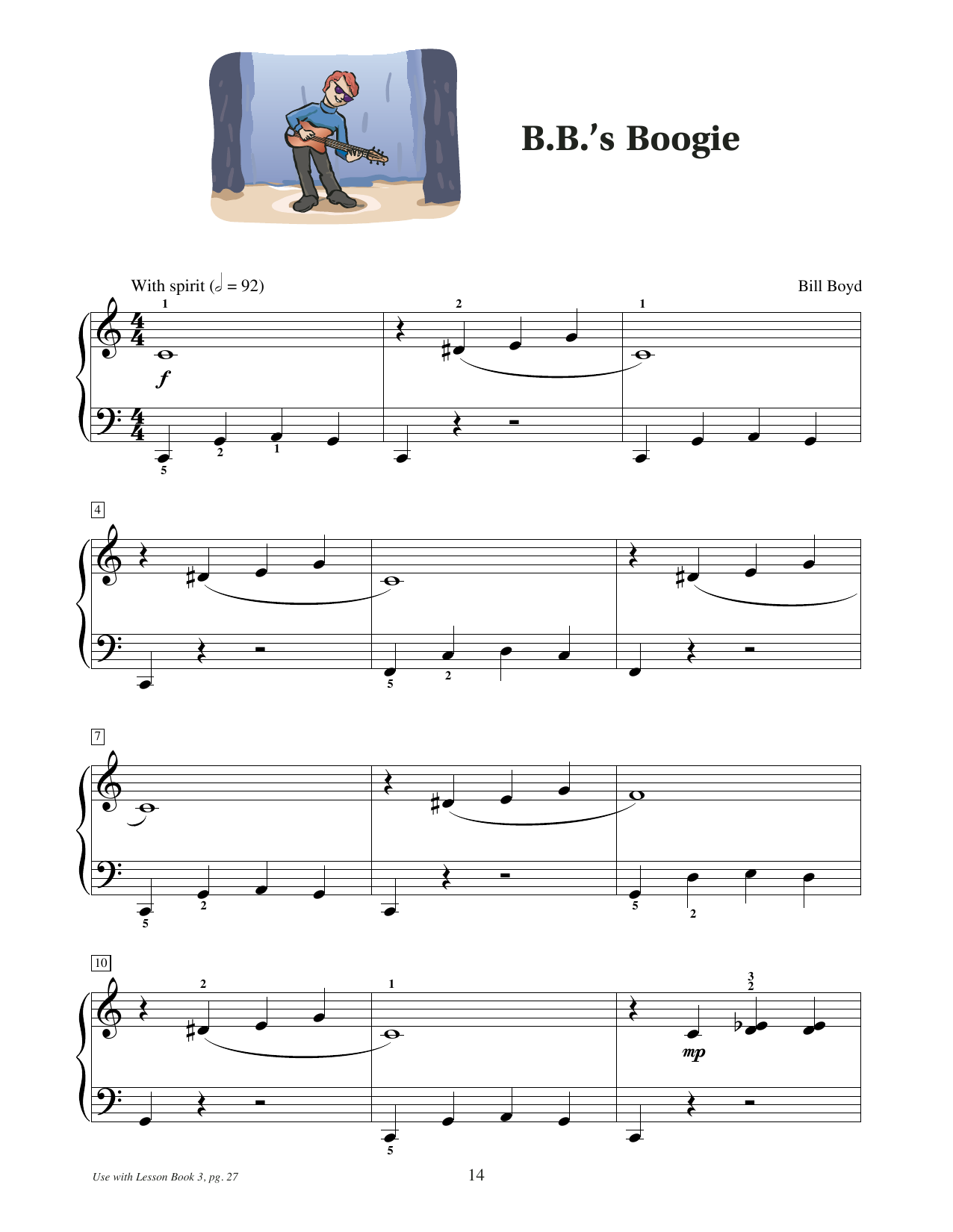 Bill Boyd B.B.'s Boogie sheet music notes and chords arranged for Educational Piano