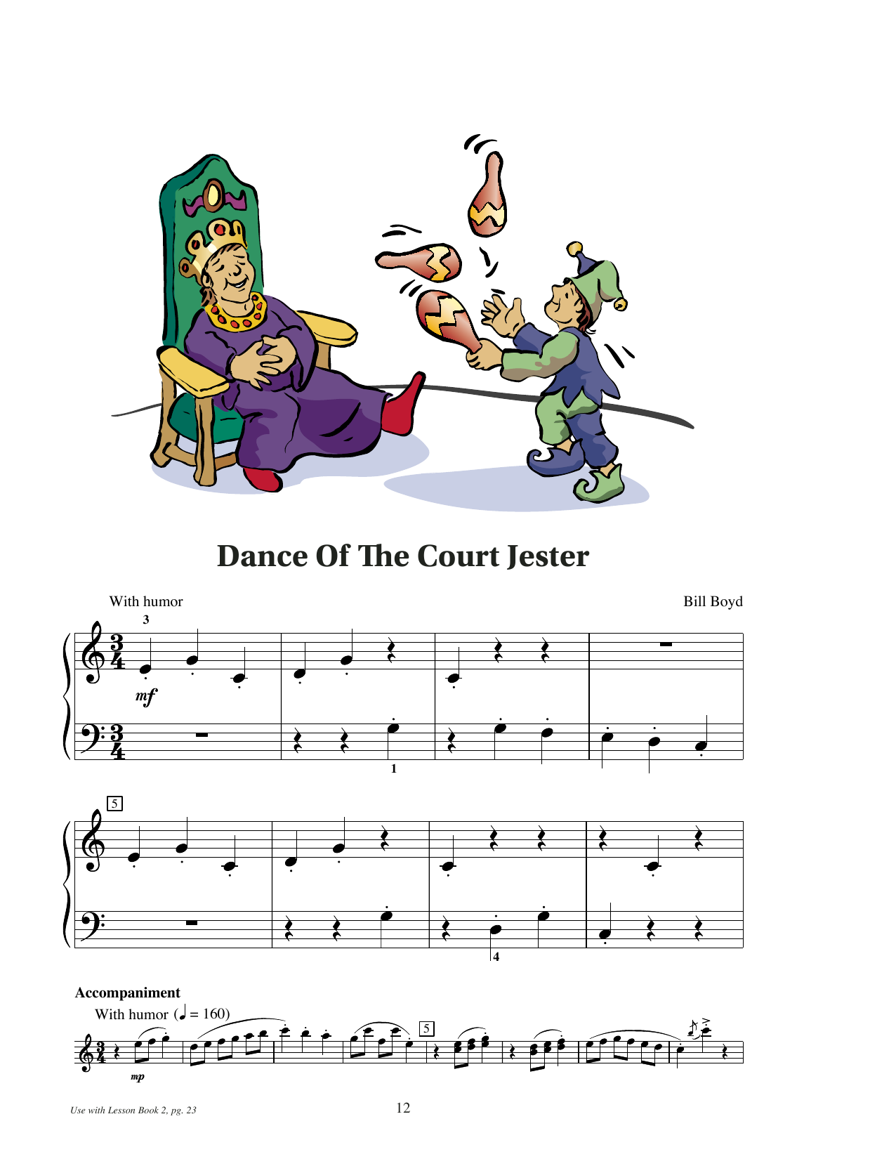 Bill Boyd Dance Of The Court Jester sheet music notes and chords arranged for Educational Piano