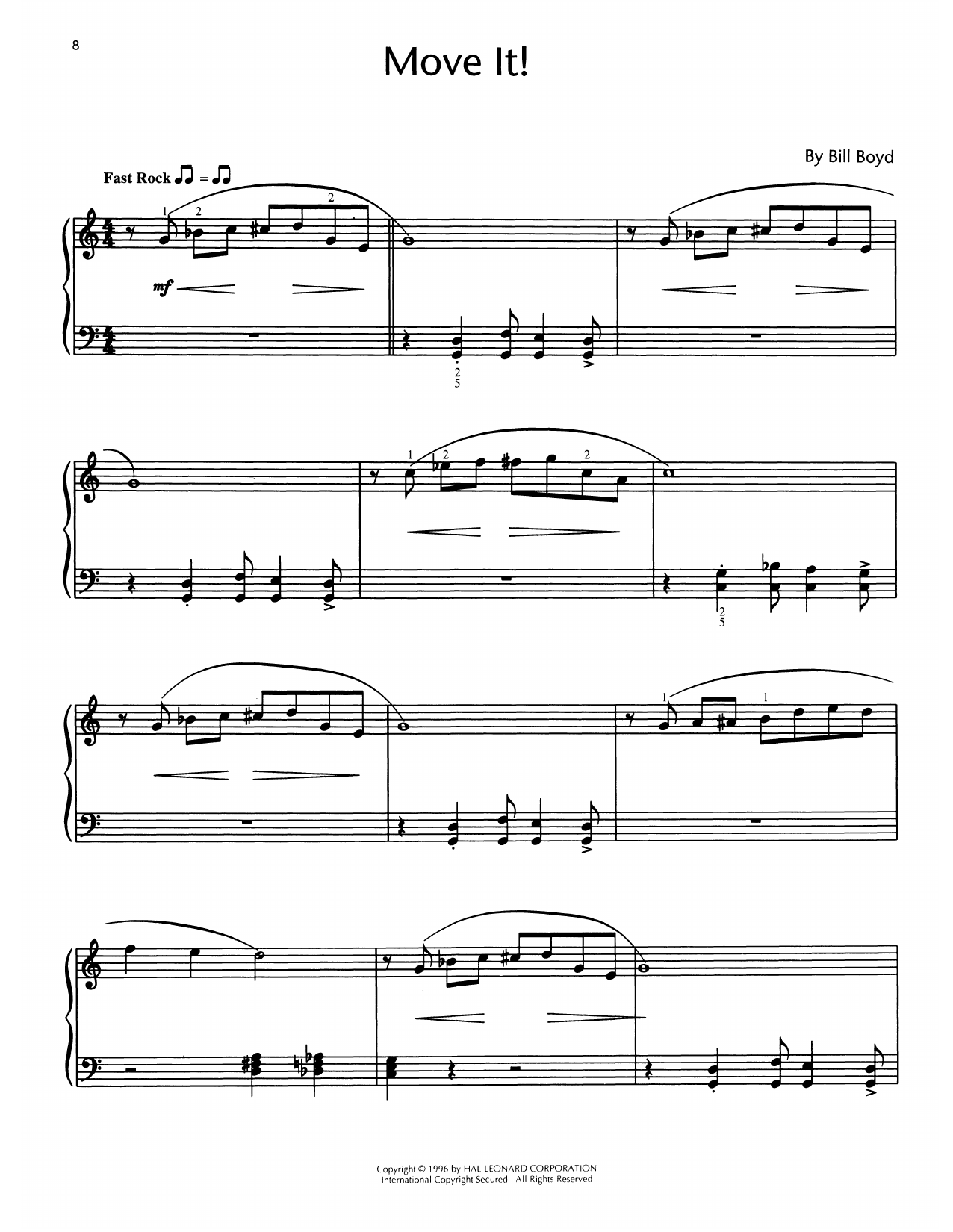 Bill Boyd Move It! sheet music notes and chords arranged for Educational Piano