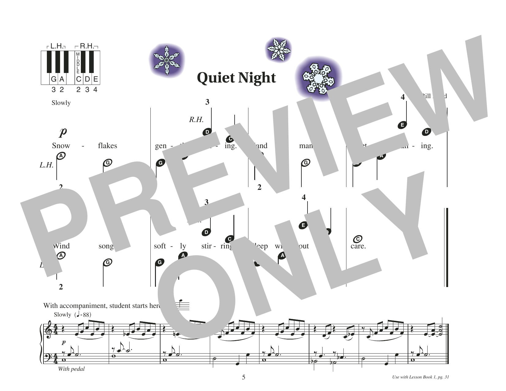 Bill Boyd Quiet Night sheet music notes and chords arranged for Educational Piano