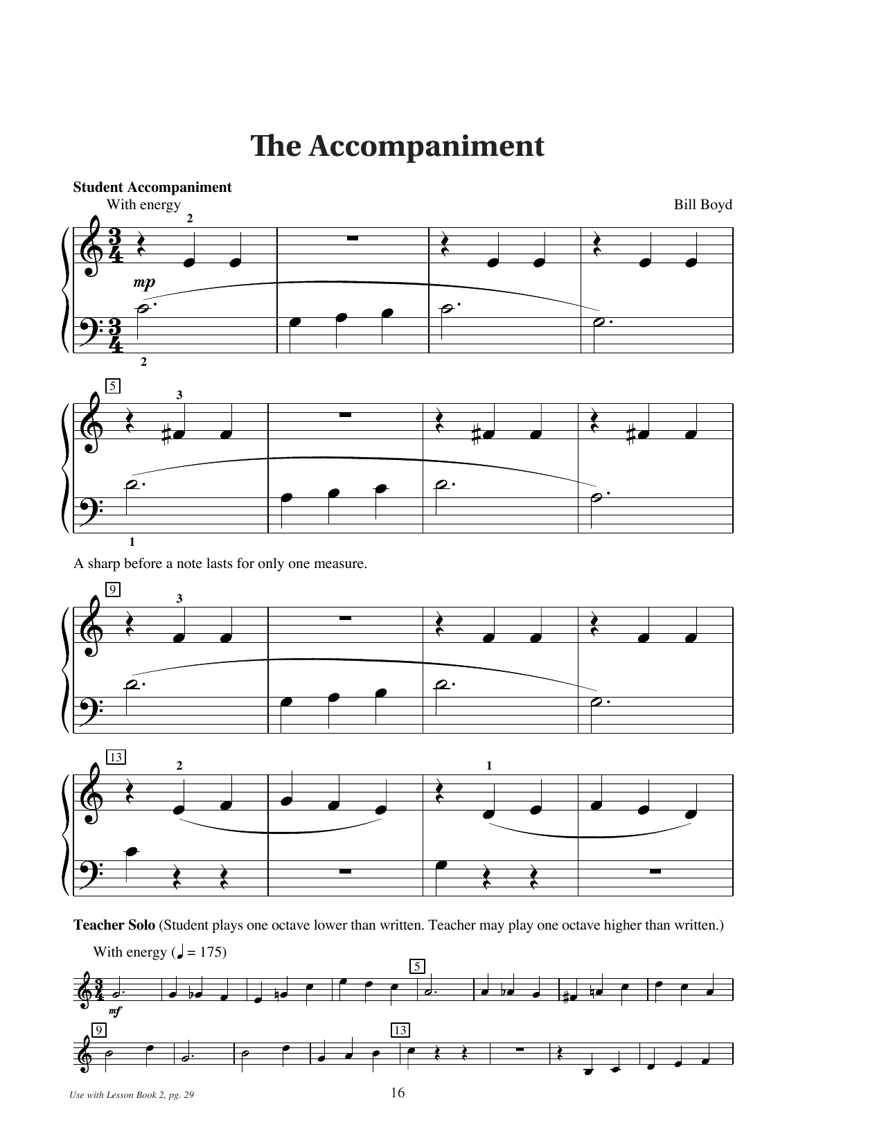 Bill Boyd The Accompaniment sheet music notes and chords arranged for Educational Piano