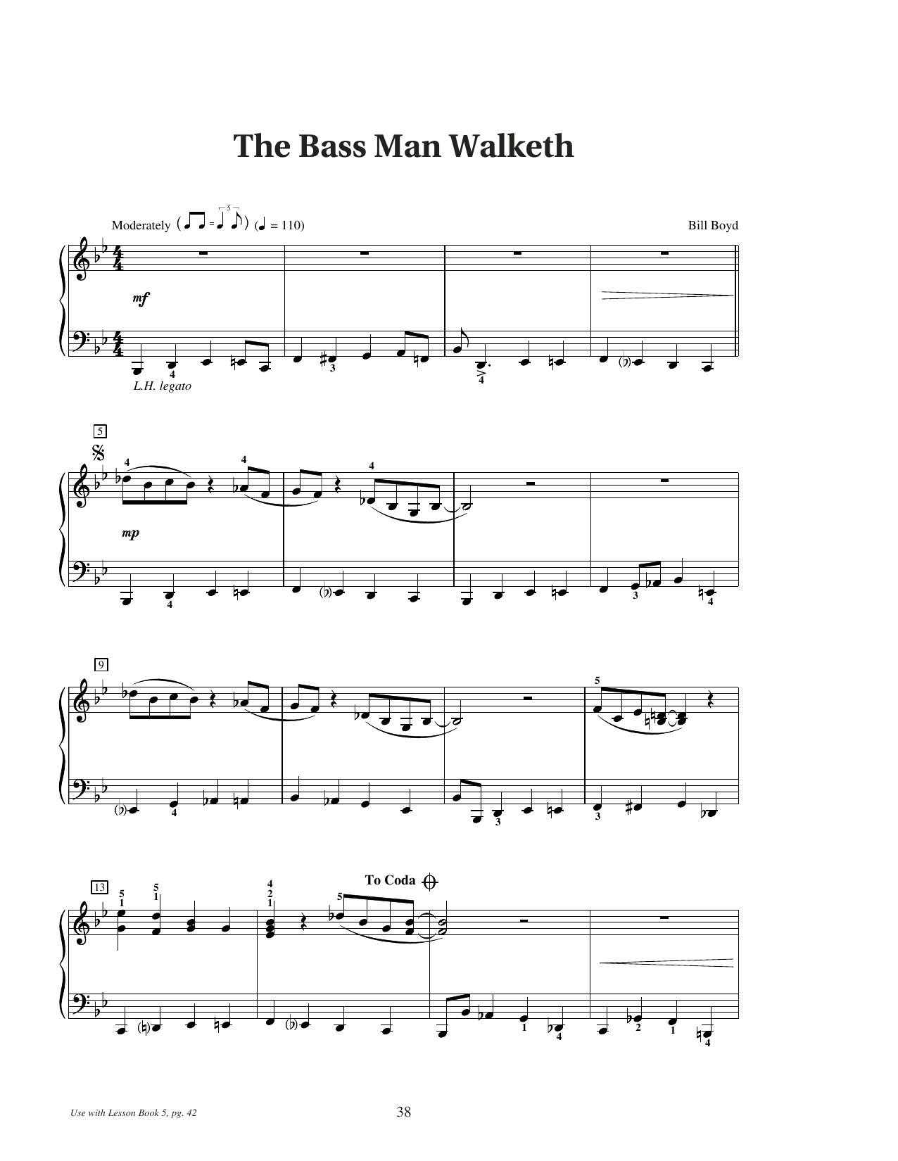 Bill Boyd The Bass Man Walketh sheet music notes and chords arranged for Educational Piano