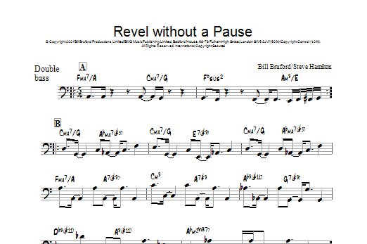 Bill Bruford Revel Without A Pause sheet music notes and chords arranged for Tenor Sax Solo