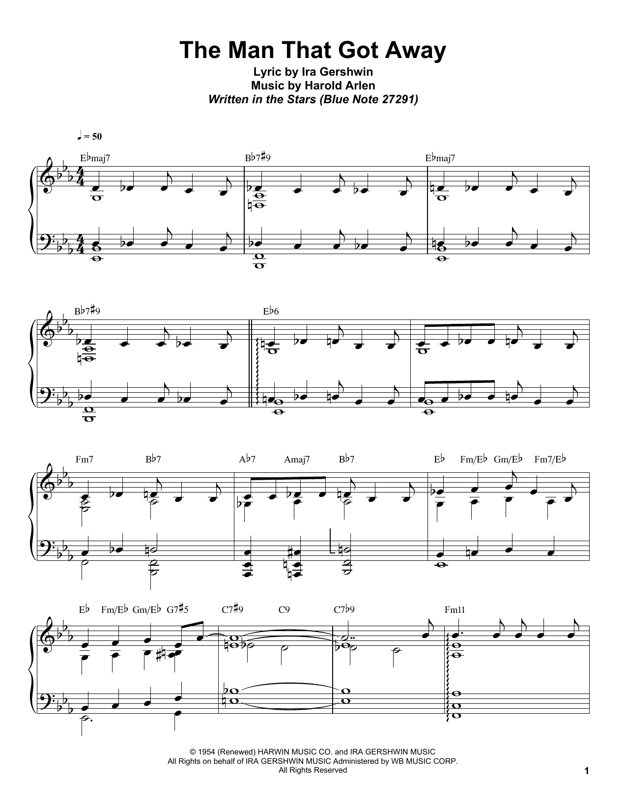 Bill Charlap The Man That Got Away sheet music notes and chords arranged for Piano Transcription