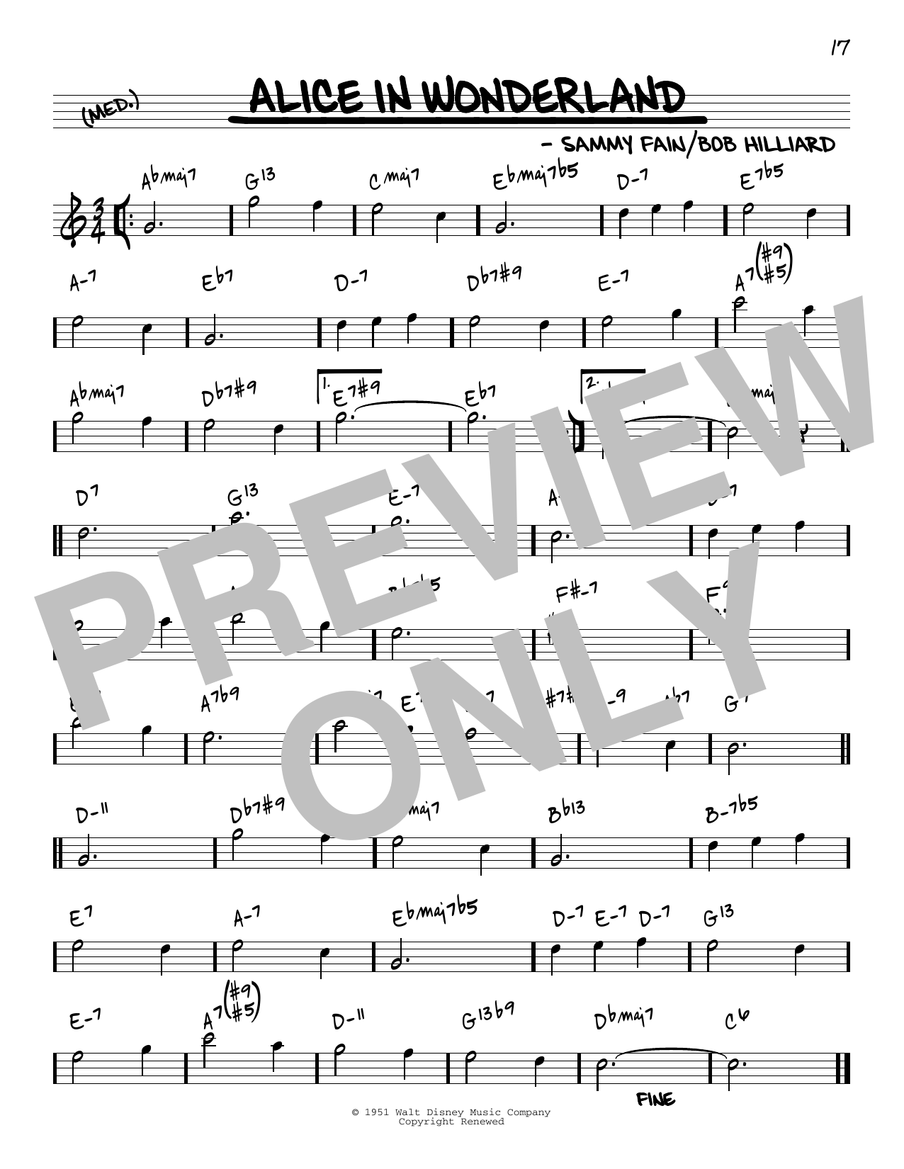 Bill Evans Alice In Wonderland [Reharmonized version] (arr. Jack Grassel) sheet music notes and chords arranged for Real Book – Melody & Chords