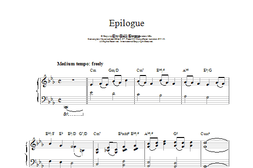 Bill Evans Epilogue sheet music notes and chords arranged for Real Book – Melody & Chords – C Instruments
