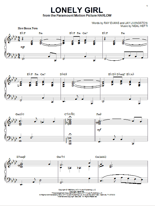 Bill Evans Lonely Girl [Jazz version] (arr. Brent Edstrom) sheet music notes and chords arranged for Piano Solo