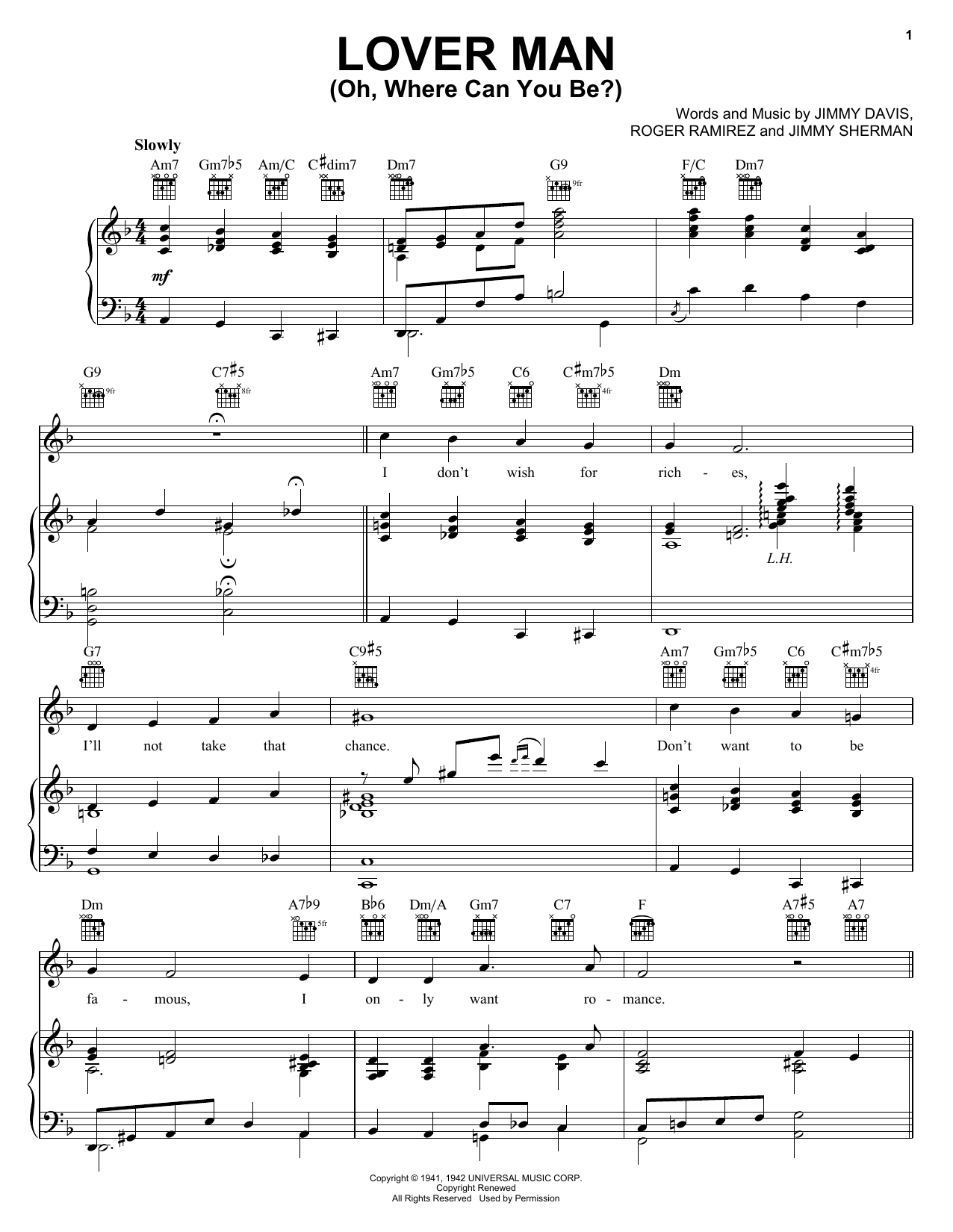 Billie Holiday Lover Man (Oh, Where Can You Be?) sheet music notes and chords arranged for Solo Guitar