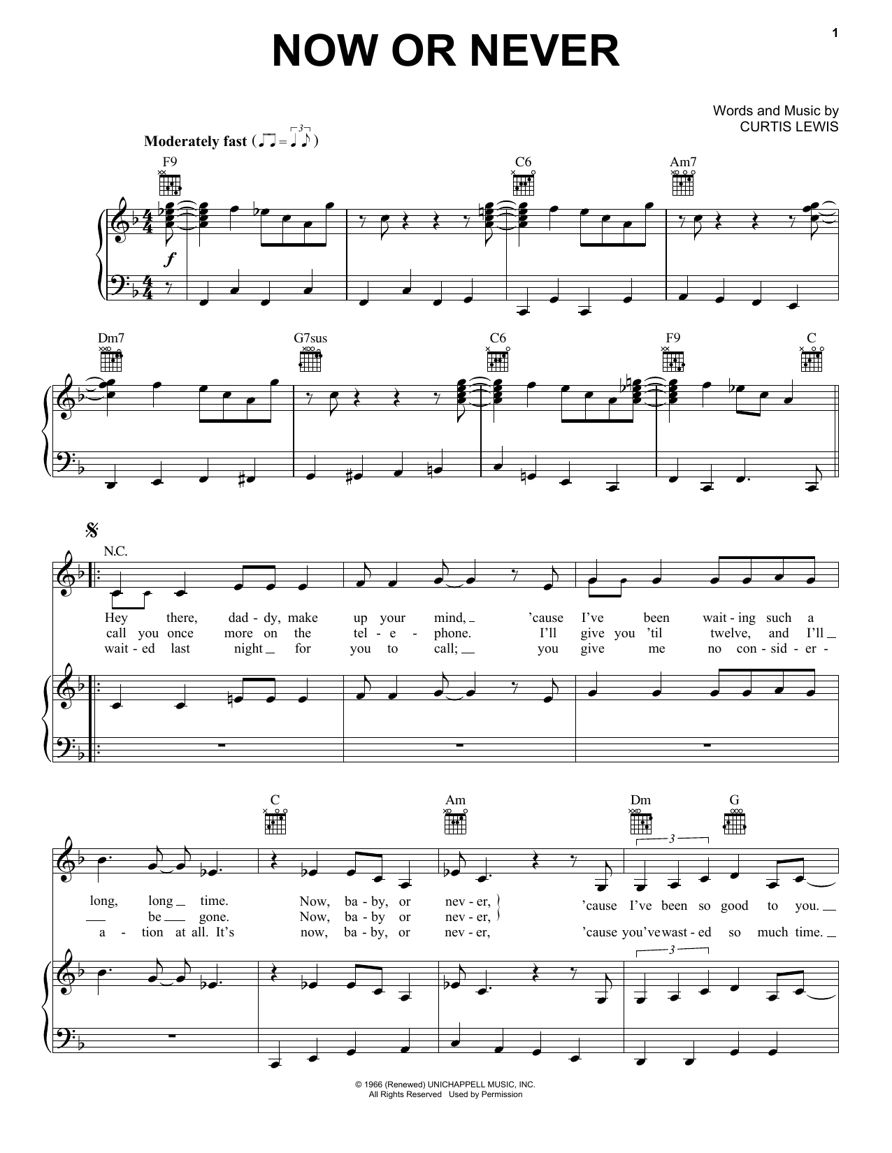 Billie Holiday Now Or Never sheet music notes and chords arranged for Piano, Vocal & Guitar Chords (Right-Hand Melody)