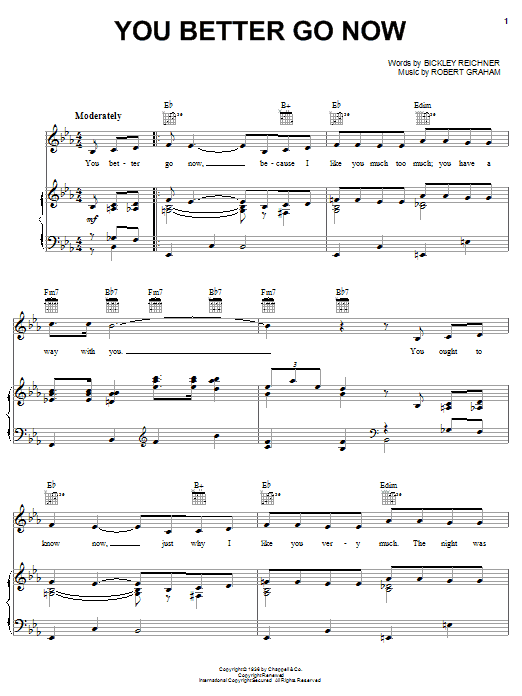 Billie Holiday You Better Go Now sheet music notes and chords arranged for Piano, Vocal & Guitar Chords (Right-Hand Melody)