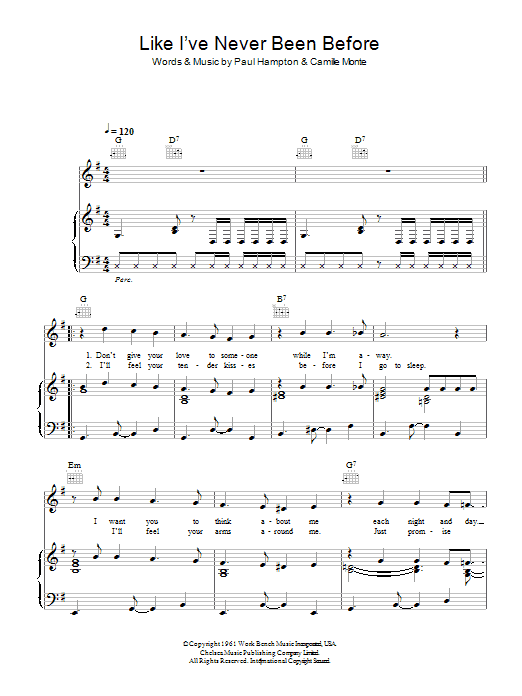 Billy Fury Like I've Never Been Gone sheet music notes and chords arranged for Piano, Vocal & Guitar Chords