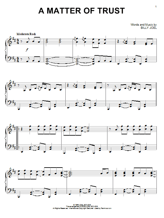 Billy Joel A Matter Of Trust sheet music notes and chords arranged for Guitar Chords/Lyrics