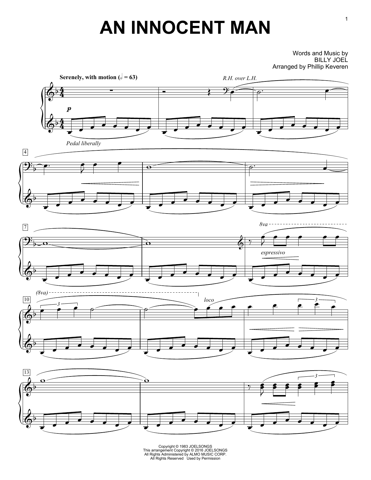 Billy Joel An Innocent Man [Classical version] (arr. Phillip Keveren) sheet music notes and chords arranged for Piano Solo