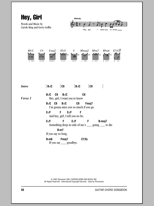 Billy Joel Hey, Girl sheet music notes and chords arranged for Lead Sheet / Fake Book